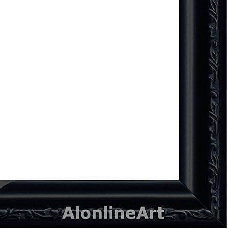 Alonline Art - התרנגול מאת פאבלו פיקאסו | תמונה ממוסגרת שחורה מודפסת על בד כותנה, מחוברת ללוח הקצף | מוכן